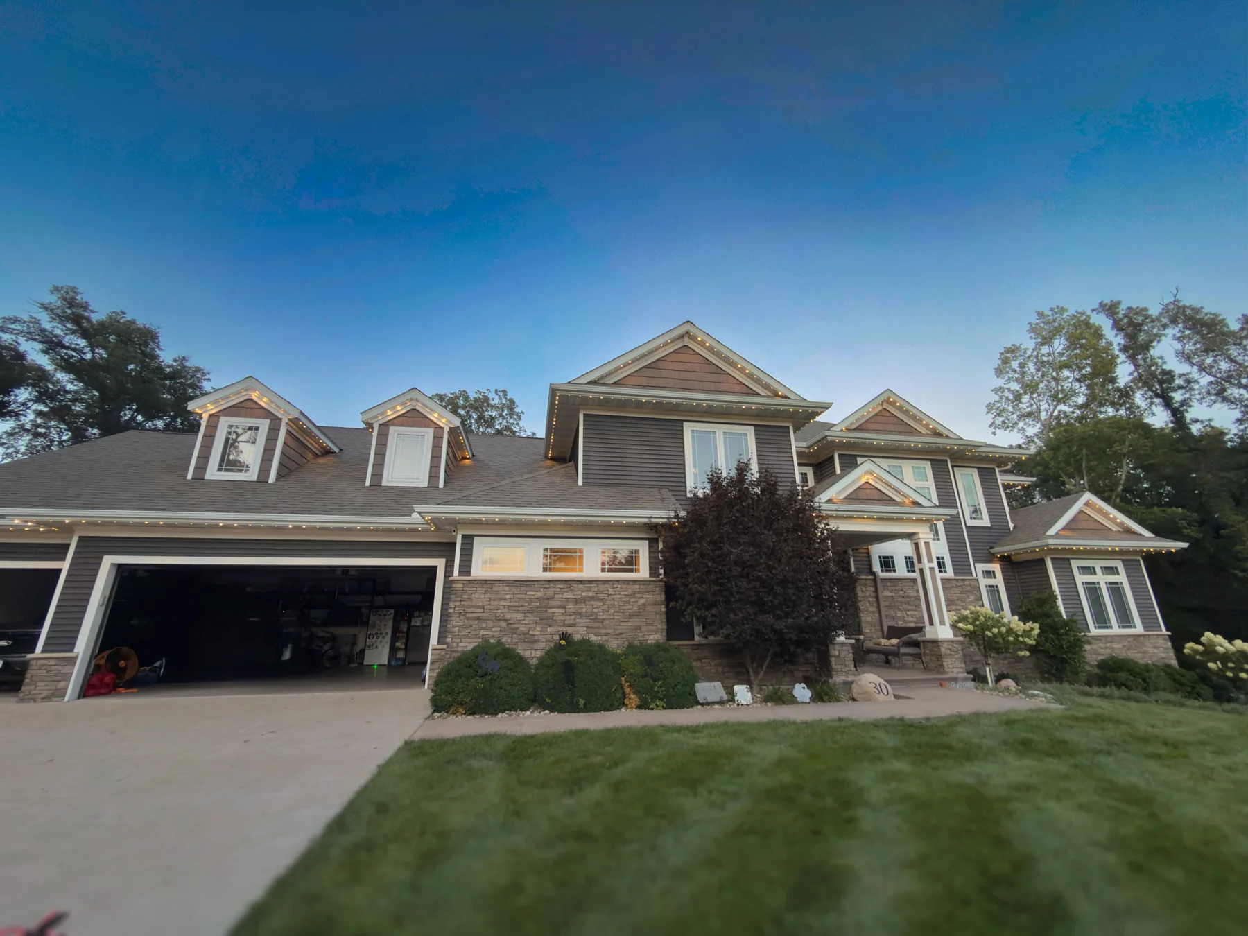 Daytime view of the completed Central Illinois residence